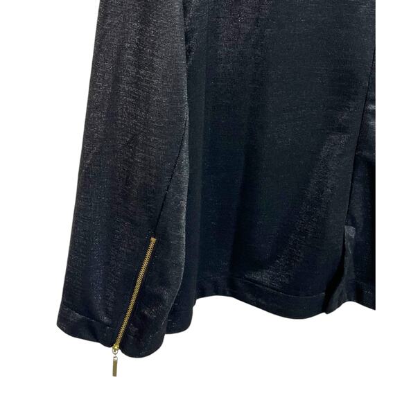 SERENA Williams Women's Sz 1XL Black Shimmery Party Blazer Zipper Cuff - Picture 7 of 11
